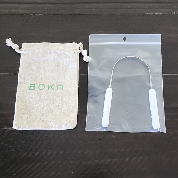 BOKA Rasana Stainless Steel Tongue Scraper & Linen Travel Pouch - Picture 1 of 6